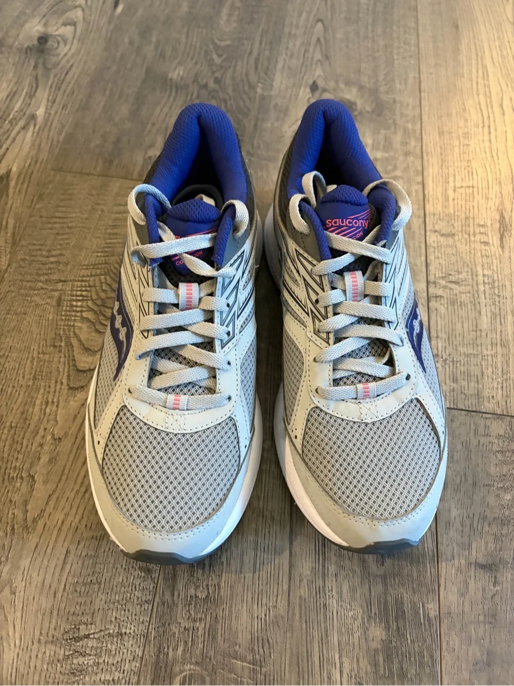Saucony Cohesion Gray &  Purple Womens Athletic Running Sneakers